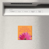 Aimant Gerbera rose orange Mariage de fête Sauvez la date (In Situ (Lave-vaisselle))