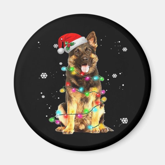 Aimant German Shepherd Dog Tree Christmas Sweater Xmas Do (Devant)