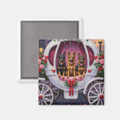 Aimant German Shepherd Dog Valentine's Day  (Recto/Verso)