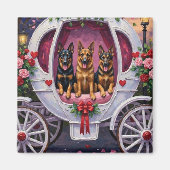 Aimant German Shepherd Dog Valentine's Day (Devant)