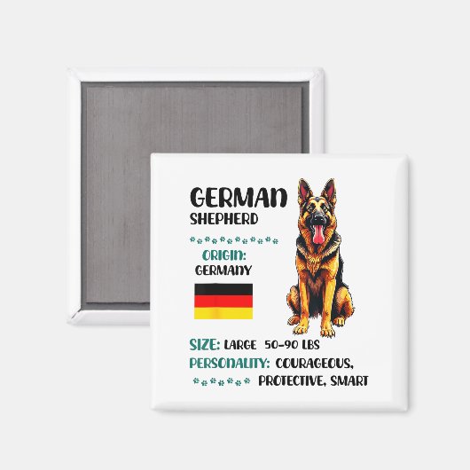 Aimant German Shepherd Origin Funny German Shepherd Lover (Recto/Verso)