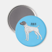 Aimant German Shorthred Pointer dog (Recto/Verso)