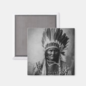 Aimant Geronimo en robe de tête Indien Vintage (Recto/Verso)