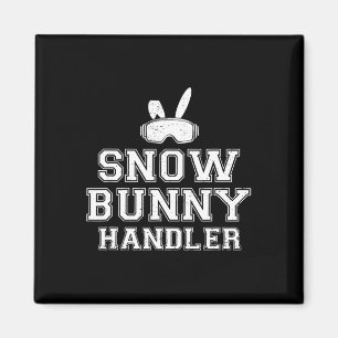 Aimant Gestionnaire de lapin de neige drôle de ski Vacanc