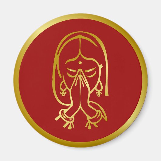 Aimant Gesture de bienvenue indienne - Namaskar (Devant)