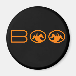 Aimant Ghomajorité Boo Halloween Magnet, noir et orange