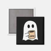 Aimant Ghost Drinking Coffee Funny Halloween Costume Coff (Recto/Verso)