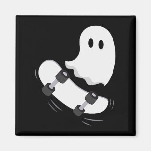 Aimant Ghost Skateboard Lazy Halloween Costume amusant Sk