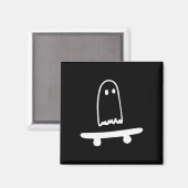 Aimant Ghost Skateboard Lazy Halloween Costume Funny Skat (Recto/Verso)