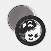 Aimant Ghost Yin Yang Noir et blanc (Recto/Verso)
