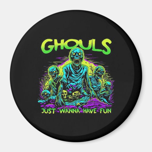 Aimant Ghouls veut juste s'amuser - Halloween Sloth Desig (Devant)