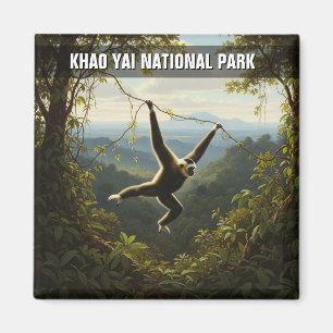 Aimant Gibbon dans le Parc national de Khao Yai Thaïlande