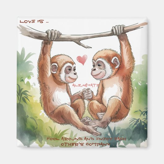 Aimant Gibbon Valentines (Devant)