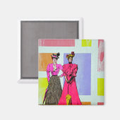 Aimant Gibson Girls in a Mondrian Motif (Recto/Verso)