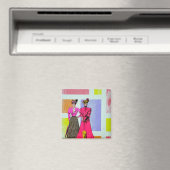 Aimant Gibson Girls in a Mondrian Motif (In Situ (Lave-vaisselle))