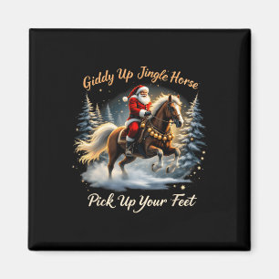 Aimant Giddy Up Jingle Horse Ramassez Vos Pieds Xmas Père