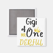 Aimant Gigi de Mr Onederful Funny 1er Anniversaire T-shir (Recto/Verso)