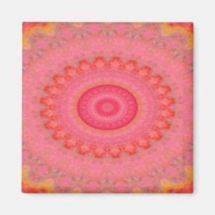 Aimant Gigi Mandala rose, orange et jaune