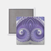 Aimant ~ GIGI ~ Motif Abstrait ~ Blanc gris violet ~ (Recto/Verso)
