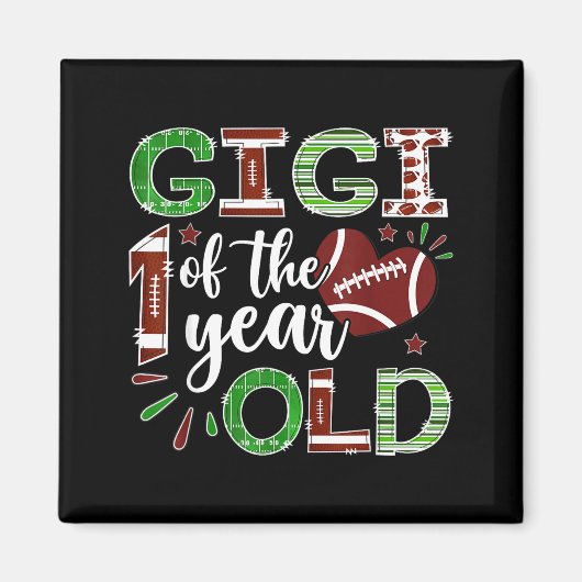 Aimant Gigi Of The 1 Year Old Football First Birthday Boy (Devant)