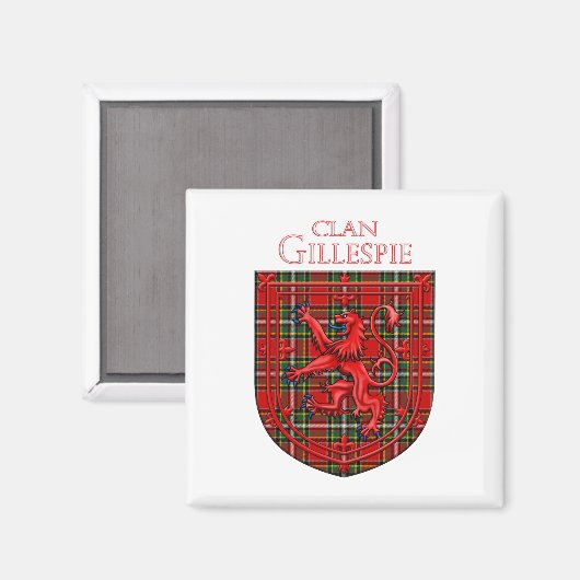Aimant Gillespie Tartan Scottish Plaid Lion Rampant (Recto/Verso)