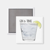 Aimant "Gin & Tonic" pour Bar Kitchen Art géométri (Recto/Verso)