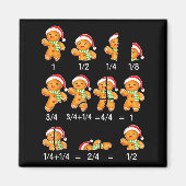 Aimant Gingerbread Cookie Santa Hat Fraction Math Teacher (Devant)