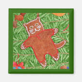 Aimant GINGERBREAD CUISINE Carré magnétique / Vert (Devant)