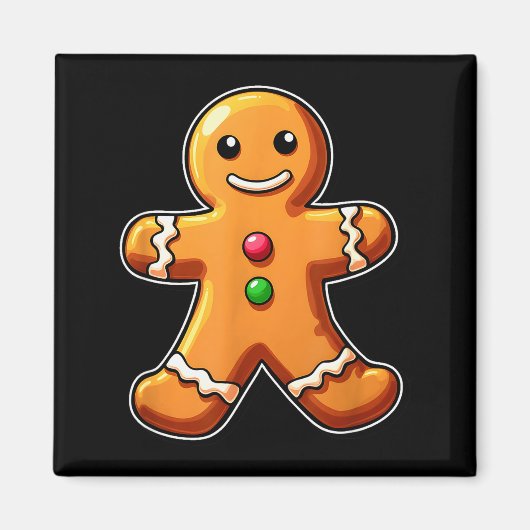 Aimant Gingerbread Man Christmas Cookie Baking Holiday Te (Devant)