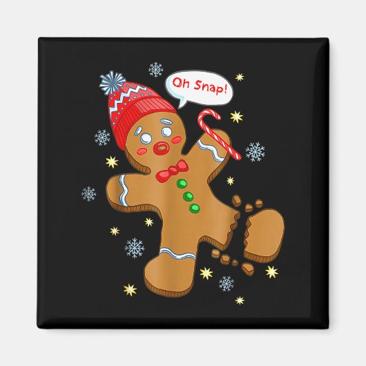 Aimant Gingerbread Man Cookie Ugly Sweater Oh Snap Christ (Devant)
