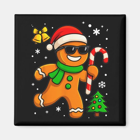 Aimant Gingerbread Man Funny Christmas Cookie Costume Bak (Devant)