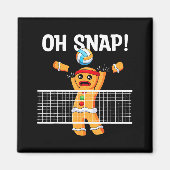 Aimant Gingerbread Man Oh Snap Christmas Volleyball Playe (Devant)