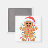 Aimant Gingerbread Man Tangled Christmas Lights  (Recto/Verso)