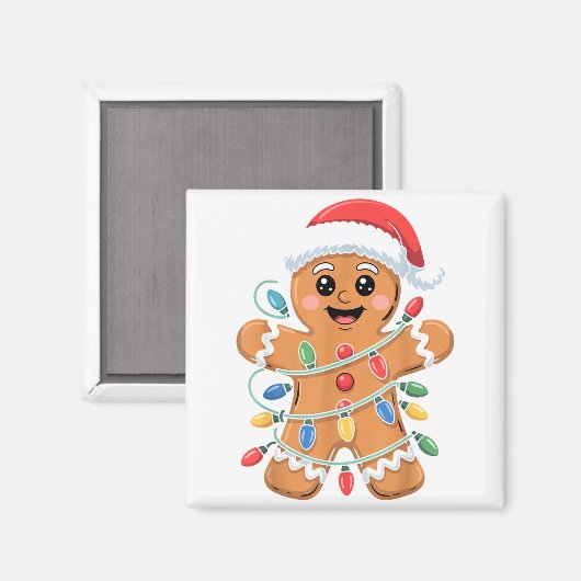 Aimant Gingerbread Man Tangled Christmas Lights  (Recto/Verso)