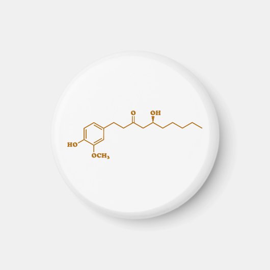 Aimant Gingerol Molecule formule chimique (Devant)