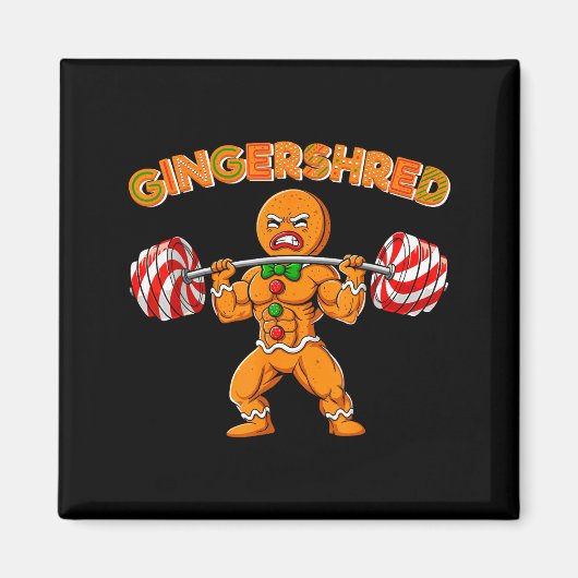 Aimant Gingershred Christmas Gingerbread Man Gym Bodybuil (Devant)