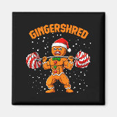Aimant Gingershred Funny Gingerbread Man Gym Bodybuilding (Devant)