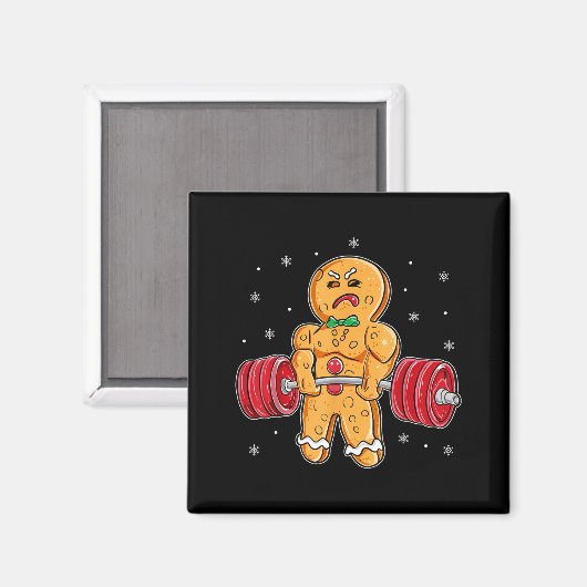 Aimant Gingershred Funny Gingerbread Man Gym Bodybuilding (Recto/Verso)
