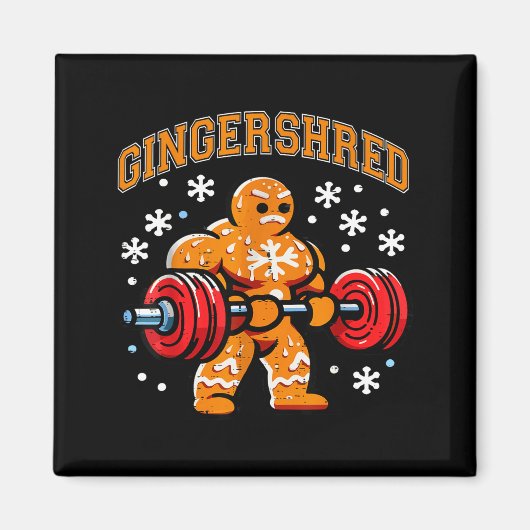 Aimant Gingershred Funny Gingerbread Man Gym Bodybuilding (Devant)