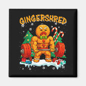 Aimant Gingershred Funny Gingerbread Man Gym Bodybuilding (Devant)