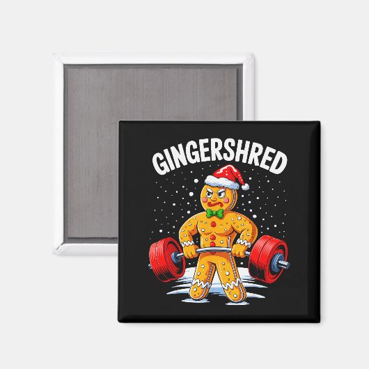 Aimant Gingershred Funny Gingerbread Man Gym Bodybuilding (Recto/Verso)