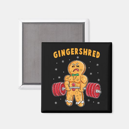 Aimant Gingershred Funny Gingerbread Man Gym Bodybuilding (Recto/Verso)