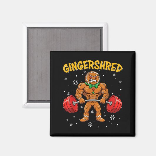 Aimant Gingershred Funny Gingerbread Man Gym Bodybuilding (Recto/Verso)