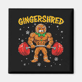 Aimant Gingershred Funny Gingerbread Man Gym Bodybuilding (Devant)
