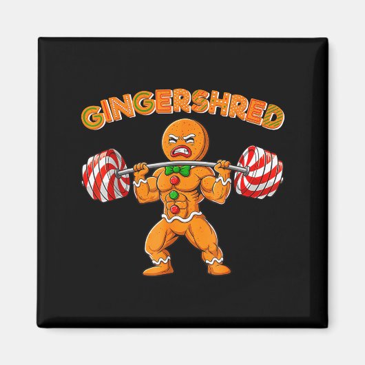 Aimant Gingershred Funny Men Gym Bodybuilding Gingerbread (Devant)