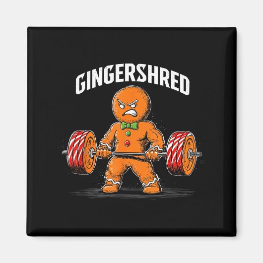 Aimant Gingershred Gingerbread Christmas Workout Gym Ging (Devant)