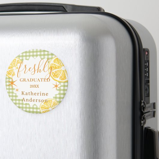 Aimant Gingham Citron Fraîchement Diplômé  (In Situ (Bagages))