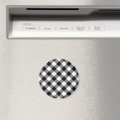 Aimant Gingham noir et blanc (In Situ (Lave-vaisselle))
