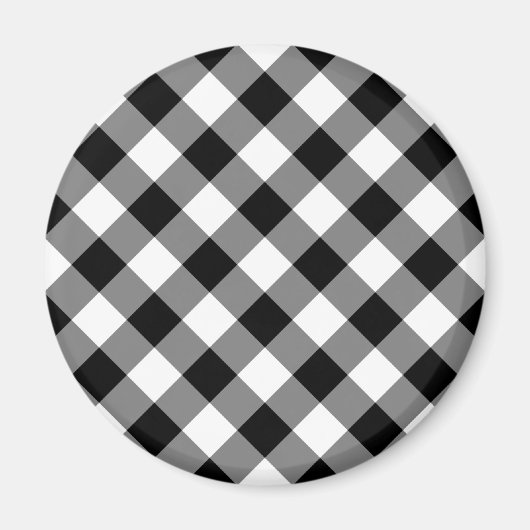 Aimant Gingham noir et blanc (Devant)