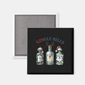 Aimant Gingle Bells Funny Gin Gin Bells Christmas Tree Me (Recto/Verso)